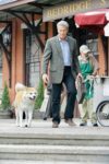 Richard Gere and Hachi in front of train station